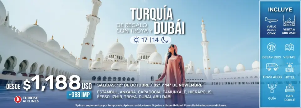 turquia de regalo con troya y dubai